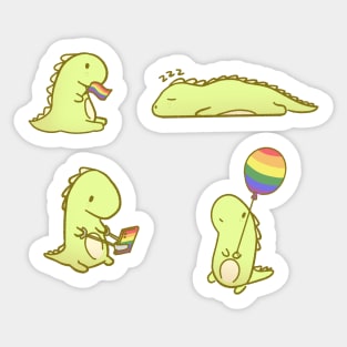 Gay Pride Dinosaur Stickers Sticker